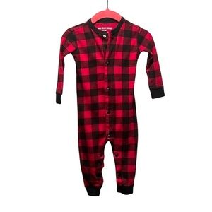 Little Blue House Infant Jumper Union Suit Buffalo Plaid Check Size 6-12 Months